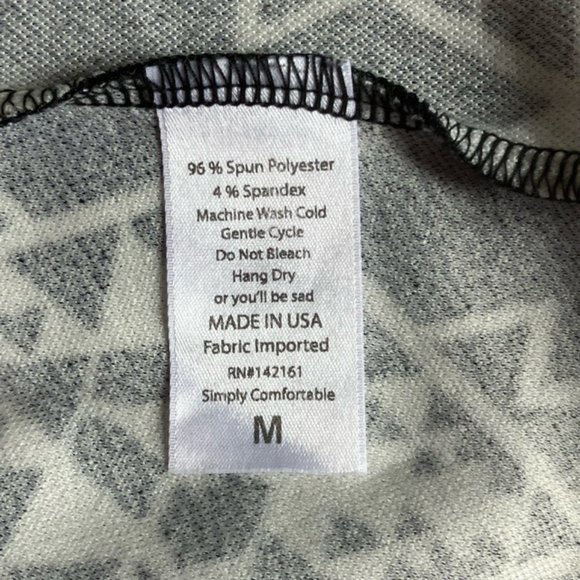 LuLaRoe Amelia Dress Aztec Medium Black White Pockets Zipper Geometric Unicorn - Picture 7 of 7